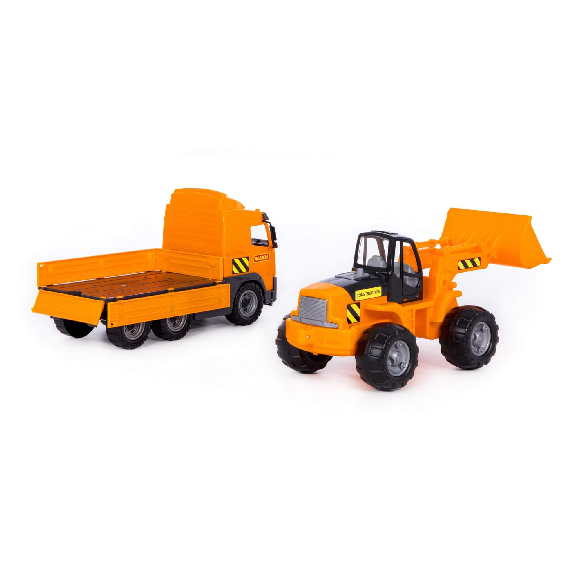 Автомобиль бортовой + трактор-погрузчик (в коробке) (2371)