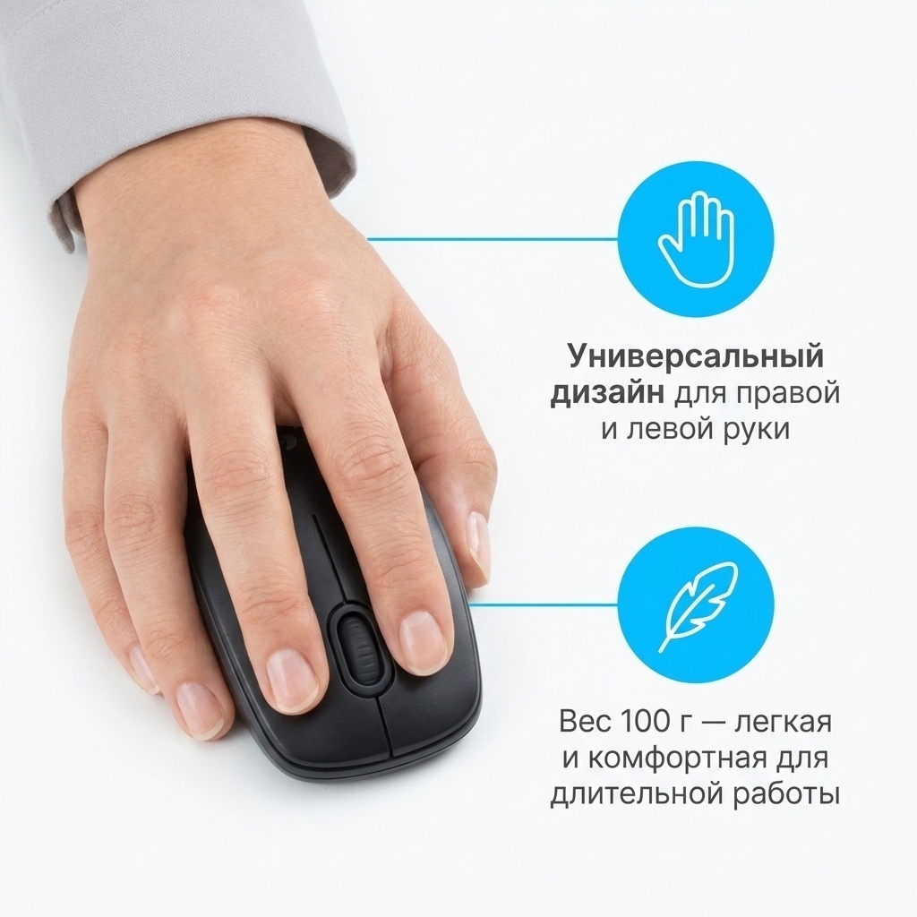 Logitech B100 USB черный