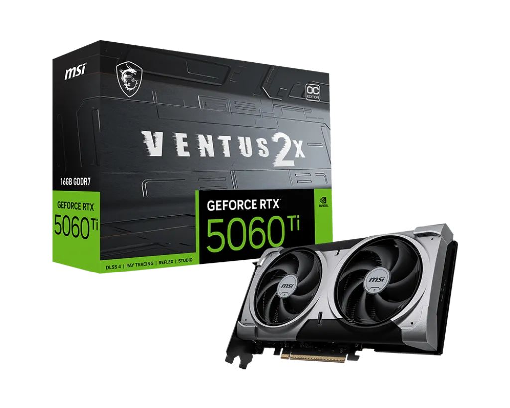 Видеокарта MSI GeForce RTX 5060 Ti 16G VENTUS 2X OC PLUS