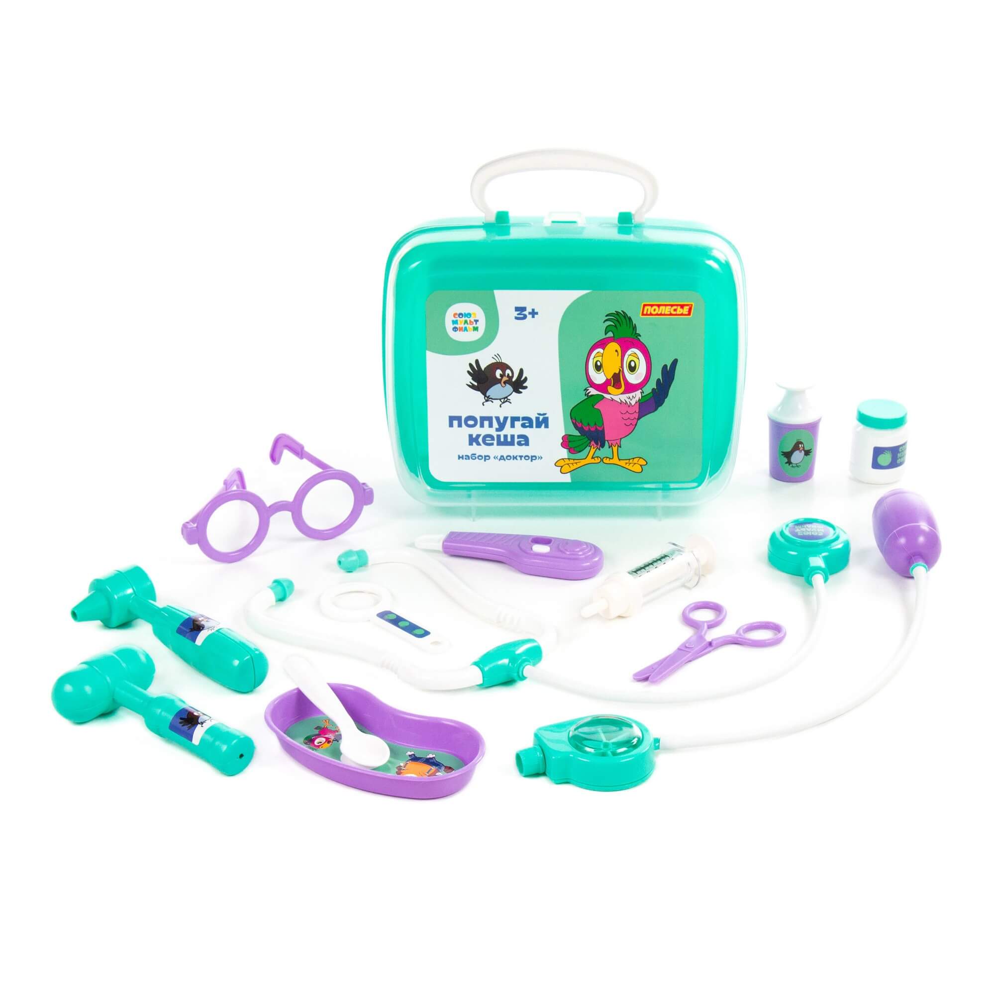 Полесье Набор "Попугай Кеша" "Доктор" (в чемоданчике)