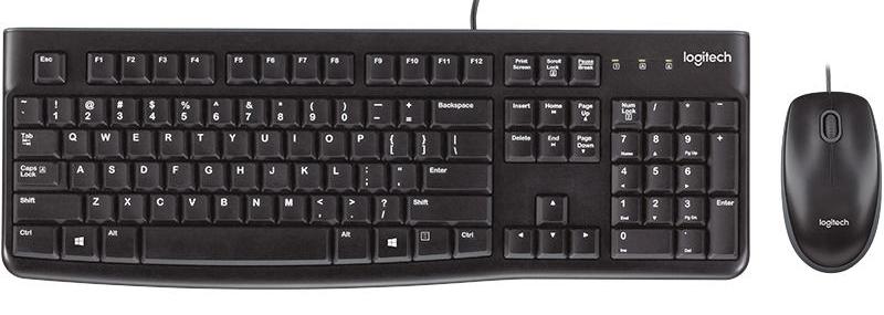 Комплект клавиатура + мышь Logitech Desktop MK120 черный