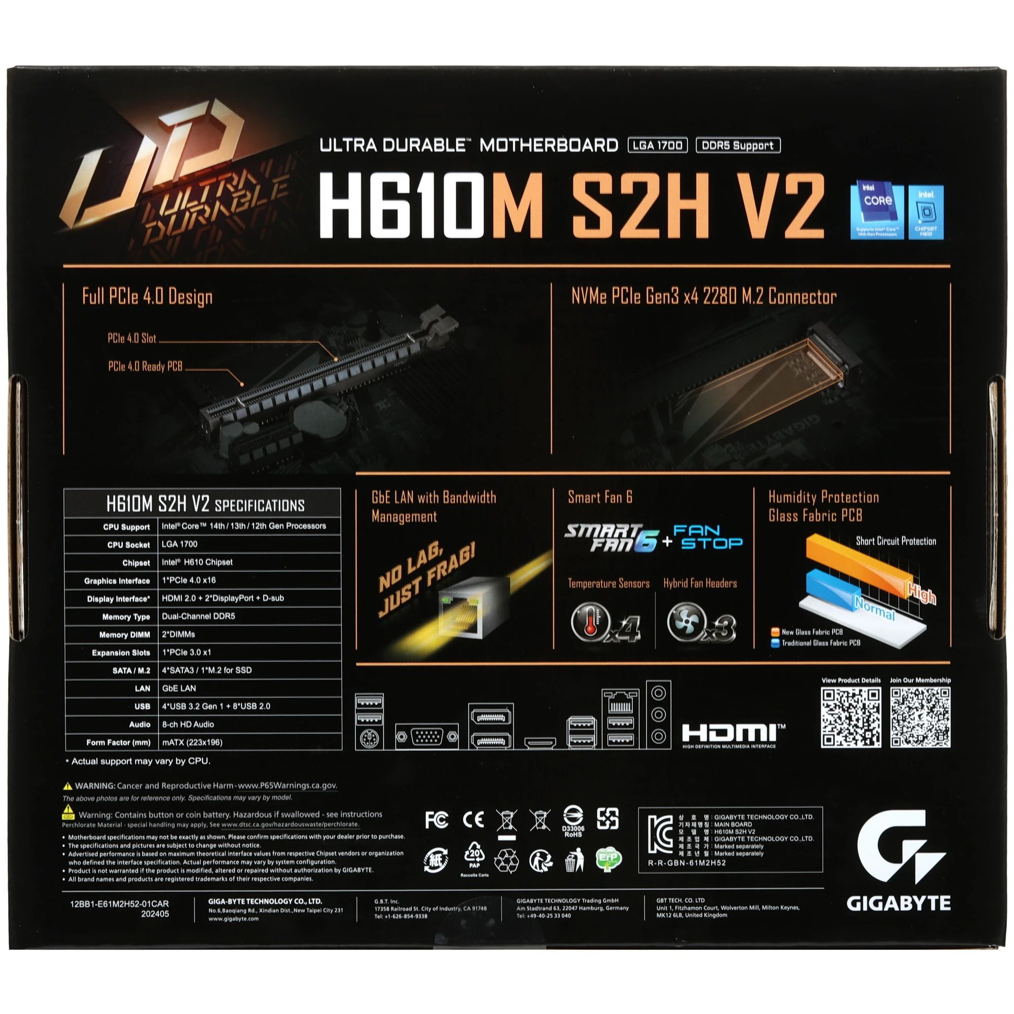 Материнская плата Gigabyte H610M S2H V2 DDR5