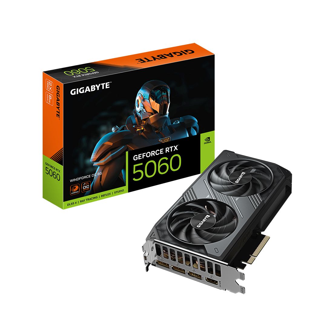 Видеокарта Gigabyte RTX 5060 Windforce OC 8GB (GV-N5060WF2OC-8GD)