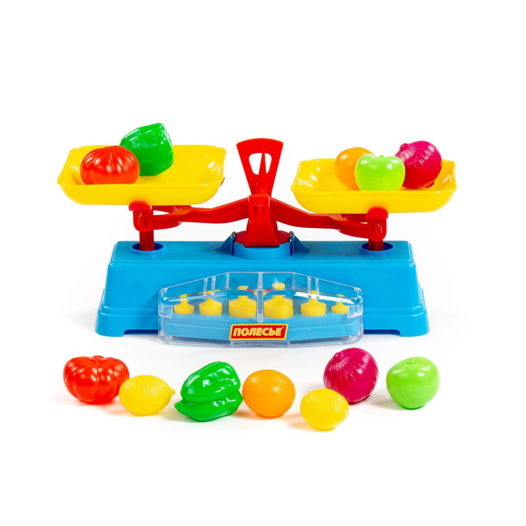 Игровой набор "Весы" + набор продуктов (12 элементов) (в сеточке) (53787)