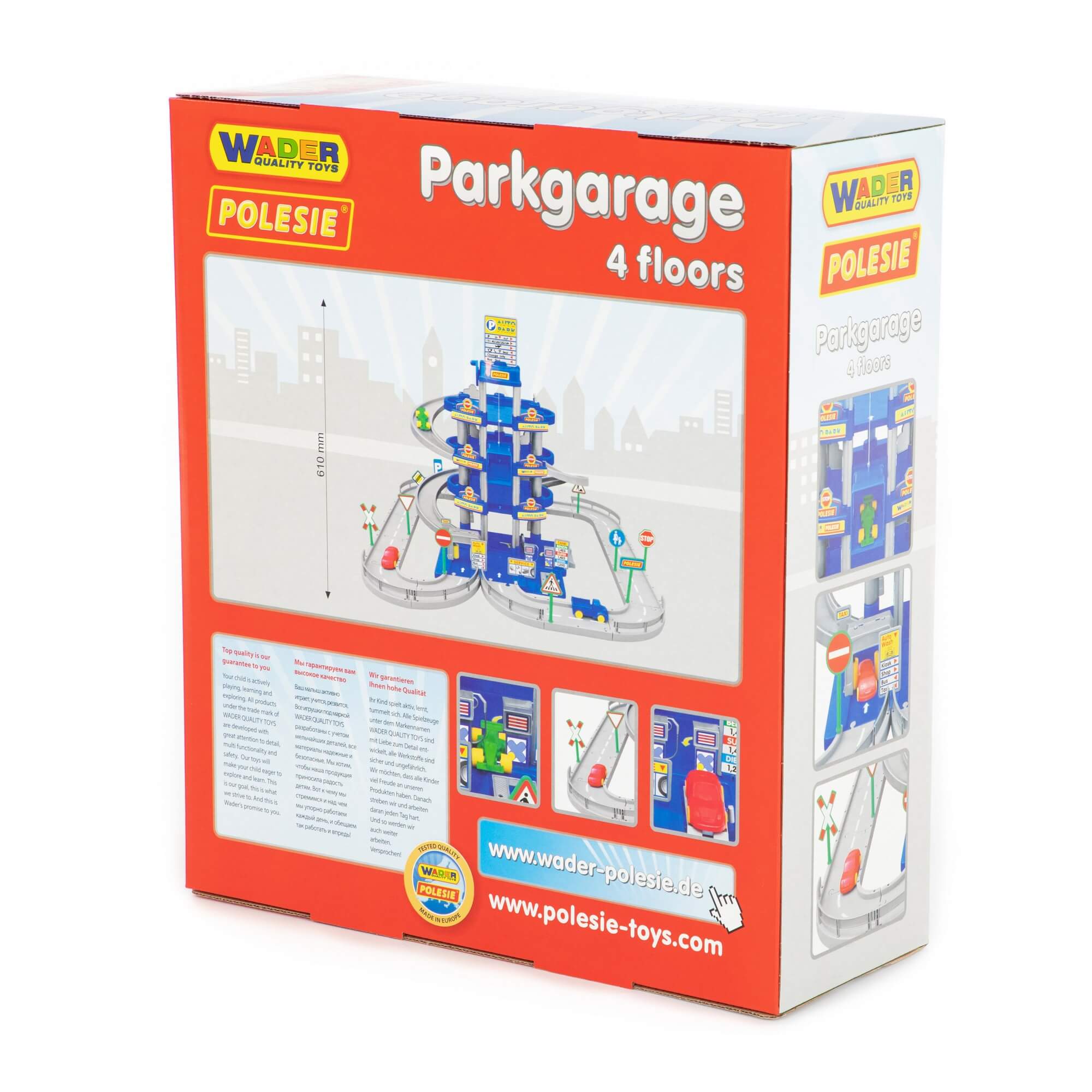 Полесье Паркинг 4-уровневый с дорогой и автомобилями (синий) (в коробке)