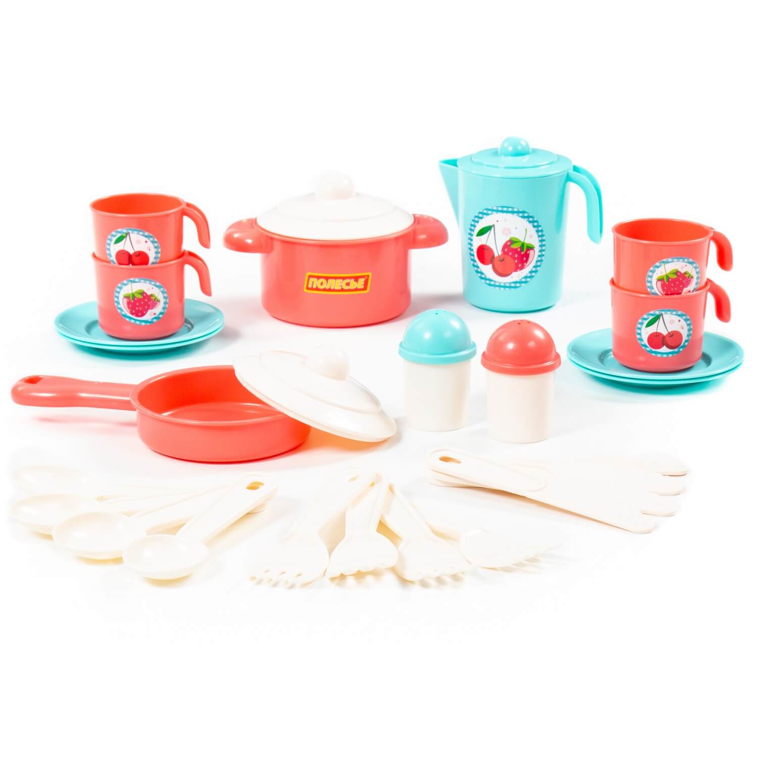 Полесье Набор детской посуды "Настенька" на 4 персоны (V3) (28 элементов) (в сеточке)
