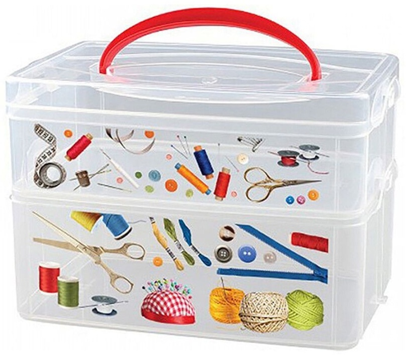 Коробка с ручкой и декором "Multi Box" 2 секции [универсальная]