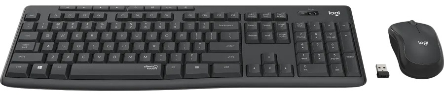 Logitech Silent Wireless Combo MK295 черный + мышь