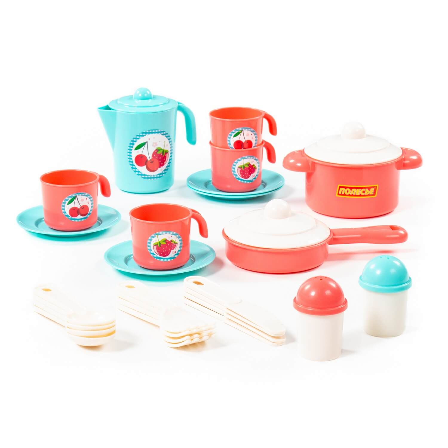 Полесье Набор детской посуды "Настенька" на 4 персоны (V3) (28 элементов) (в сеточке)