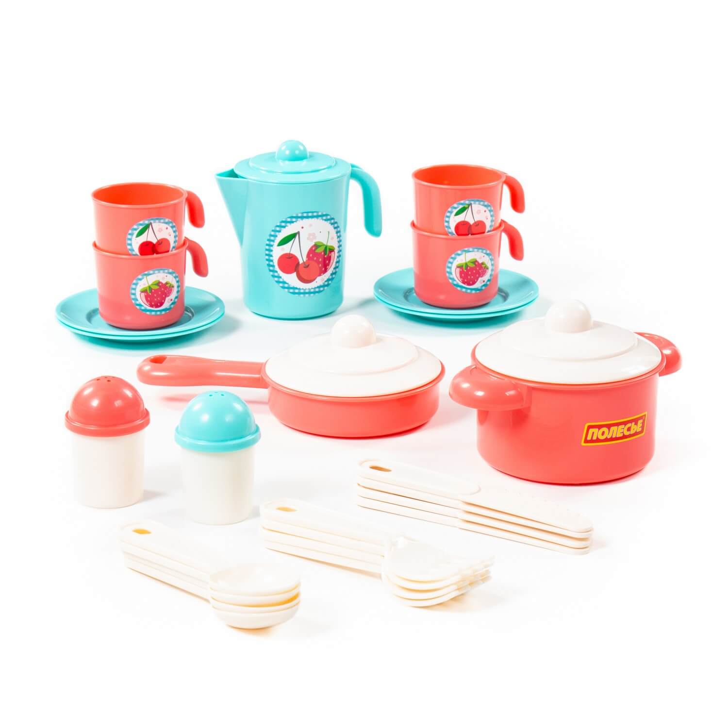 Полесье Набор детской посуды "Настенька" на 4 персоны (V3) (28 элементов) (в сеточке)