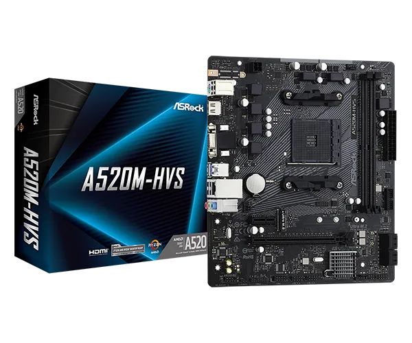 Материнская плата ASRock A520M-HVS (90-MXBE60-A0UAYZ)